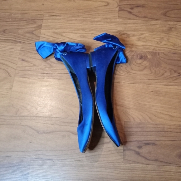 Tibi Balletcore Blue Ballet Satin Flats Size 9 - Picture 3 of 7